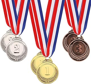 6 Pieces Metal Gold Silver Bronze Medals Award Medals Olympic Style Winner Medals for Children's Adults Events 1st 2nd 3rd...