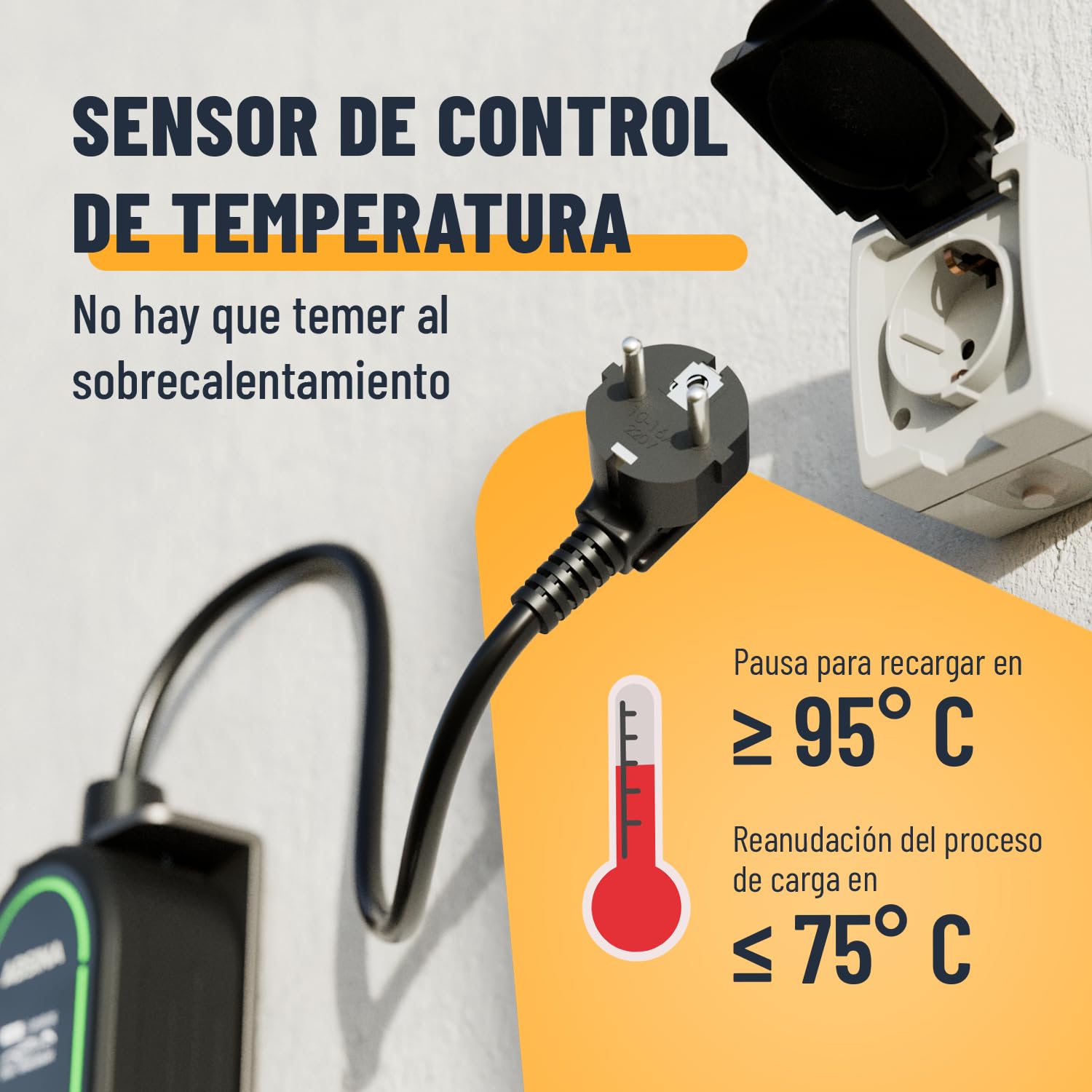 ABSINA Cargador Coche electrico Tipo 2 con Potencia Ajustable