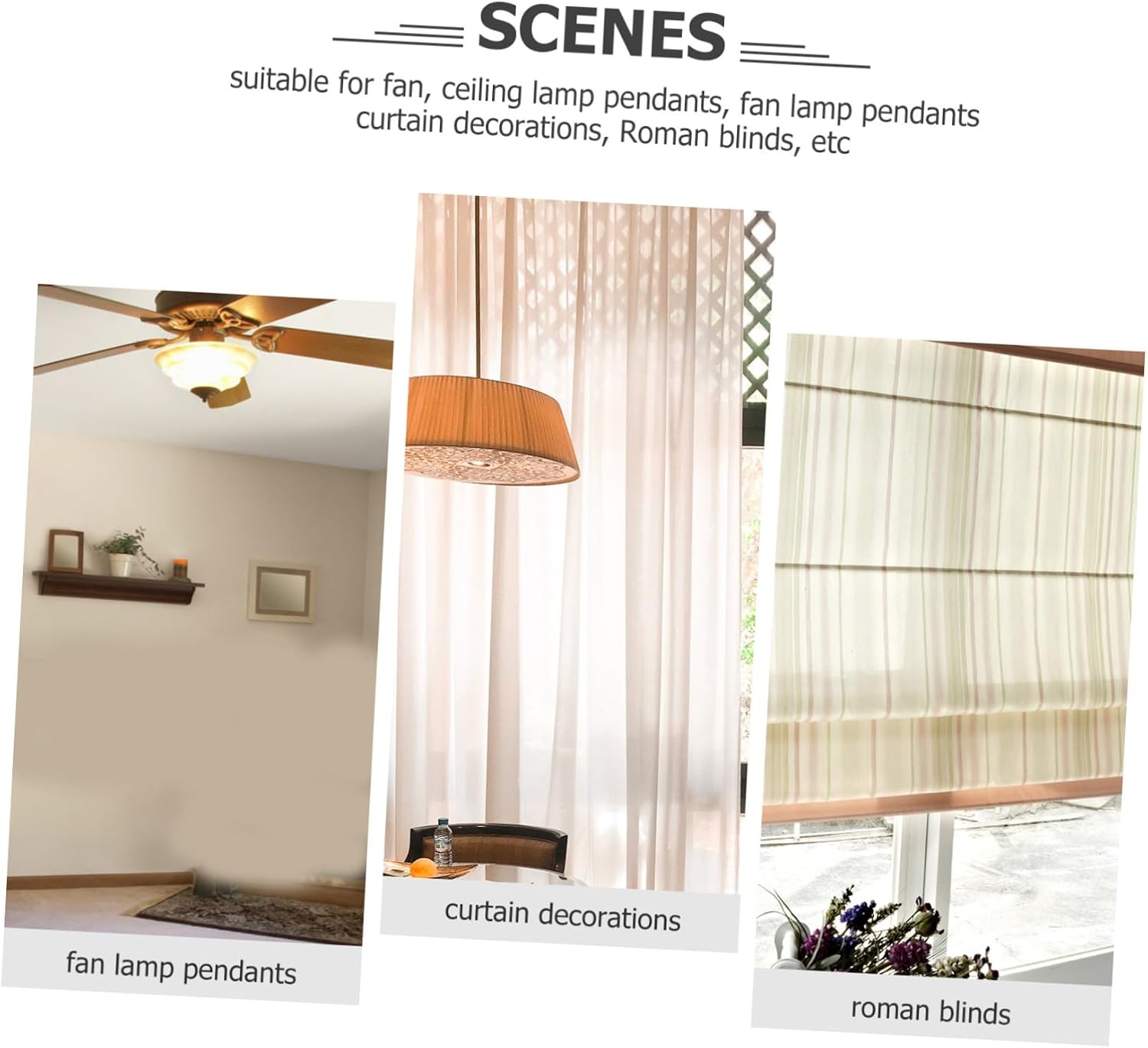 Ciieeo 2pcs Ceiling Fan Pull Chain Unique Crystal Pendant for Ceiling Fans Light Pulls for Bathroom Easy Installment