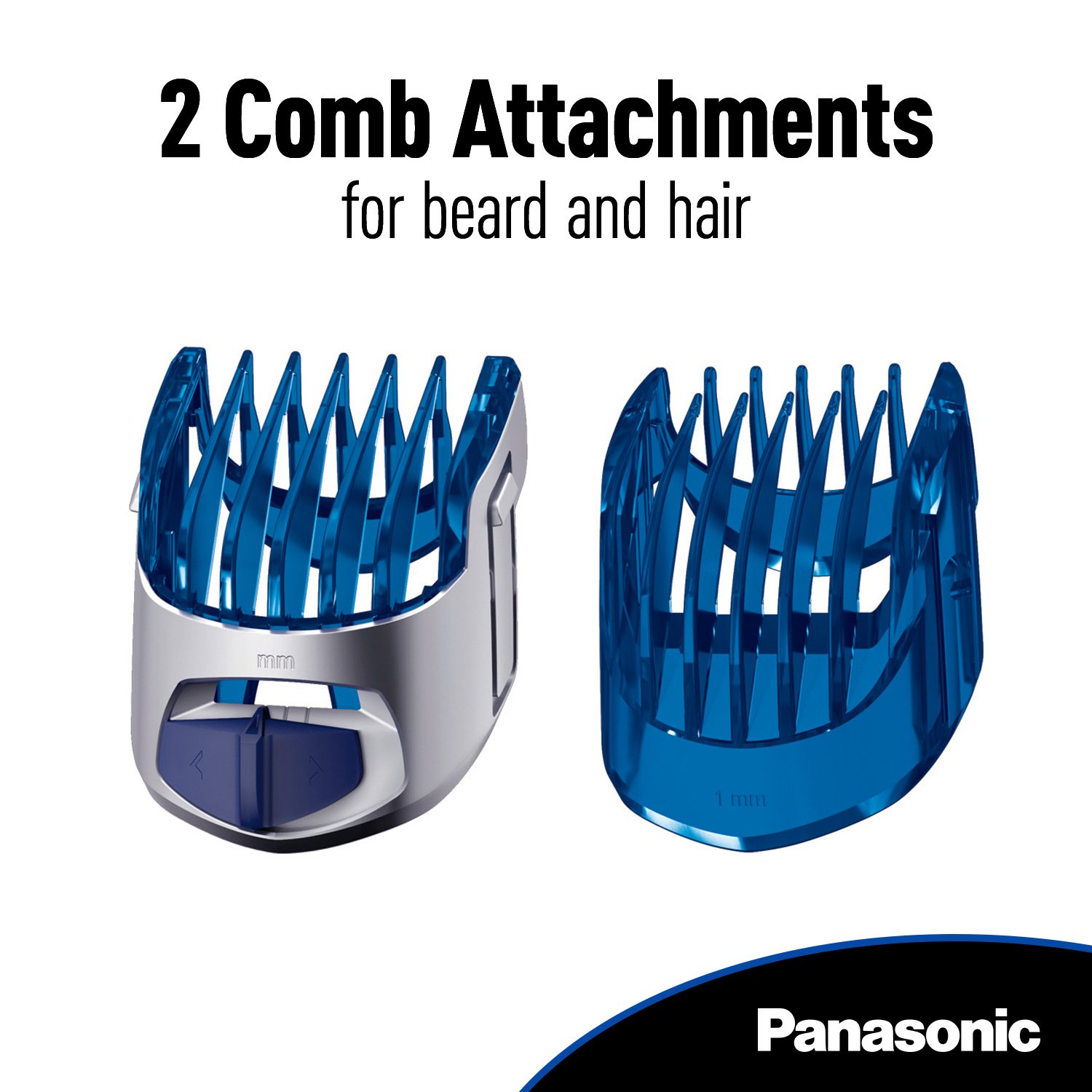 Panasonic Beard Trimmer, Hair Clipper, Men's, Cordless, with 10 Adjustable Trim Settings and Two Comb Attachments, Wet/Dry, ER-GS60-S