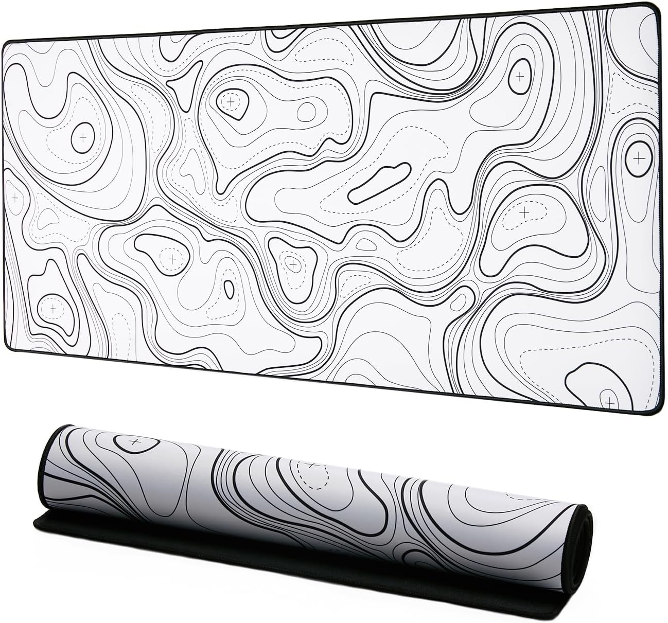 CABLING® Tapis De Souris Gaming XXL Grand Sous Main Bureau Tapis Souris Gamer 580x300x4mm (Noir Contour Rouge) - Informatique