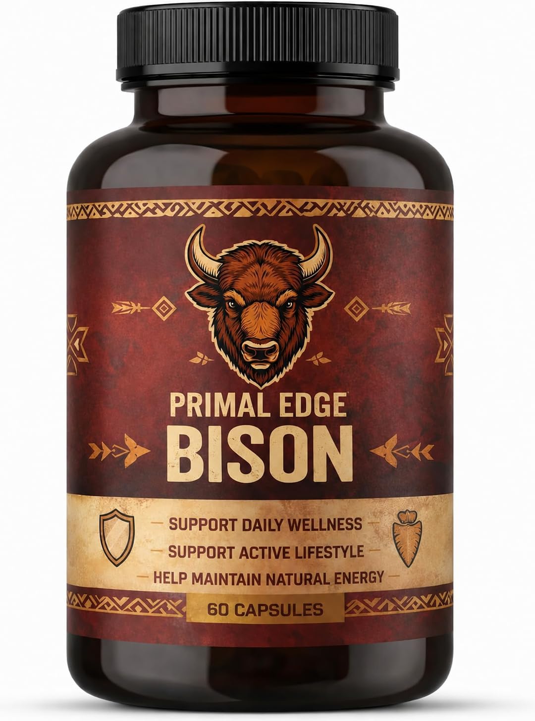 Primal Edge Bison，Primal American Bison Extract,60 Count