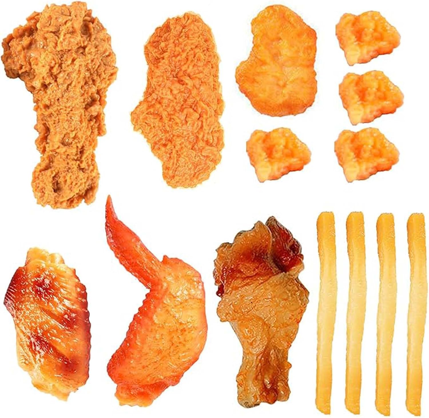 Kids Kitchen Play Food Set,Fake Fried Chicken Legs,Simulated Chicken Wings,Children Kitchen Toy Decoration,Restaurant Window Display Props,Fake Fried Chicken Food Model Set