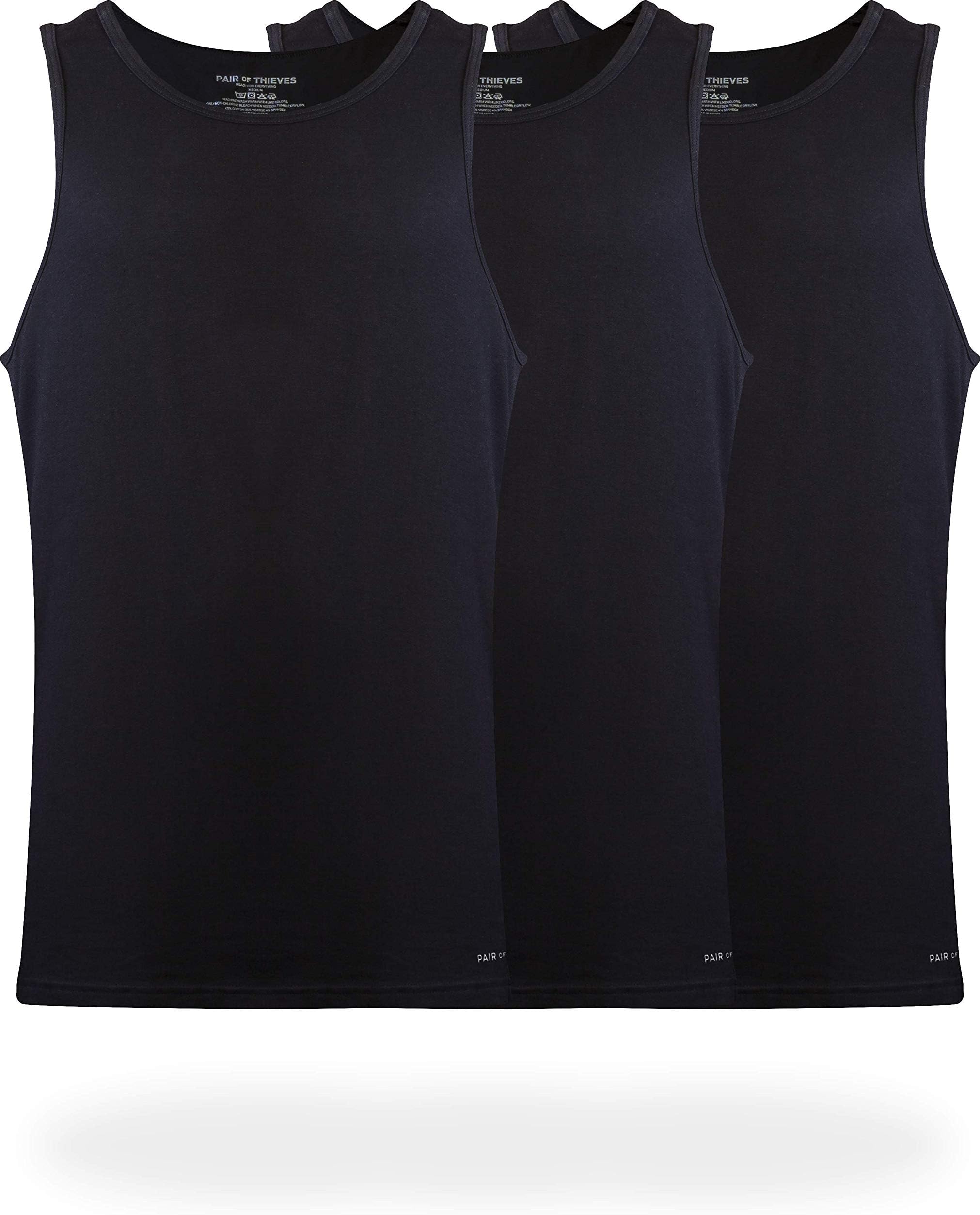 Slim Fit Menโs Tagless Tank Tops, 3 Pack Ultra Soft, Breathable Sleeveless A-Shirt for Men, AMZ Exclusive