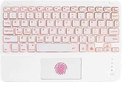 Amazon Bluetoothキーボード タブレットキーボード タッチパッド付 7色バックライト搭載 Usb充電 極薄 汎用 軽量 携帯便利 コンパクト テンキーレスipad Pro Ipad Air3タブレット Iphone用 Surface Go Surface Pro用 Ios Android Mac Windows対応 白 Smart Space