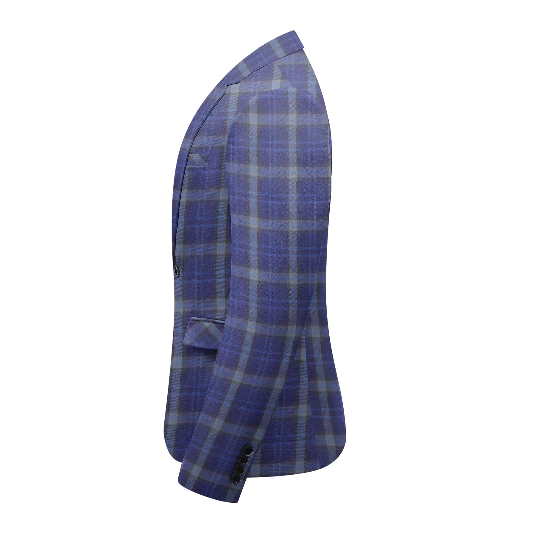 Allthemen Męska marynarka w kratkę, krój slim fit, elegancka marynarka, nowoczesny krój, na wesele