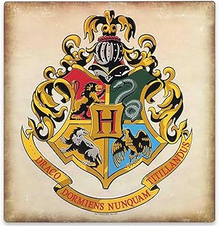 Harry Potter Hogwarts Crest Embossed Metal Sign - Vintage Harry Potter Wall Decor for Movie Room or Bedroom