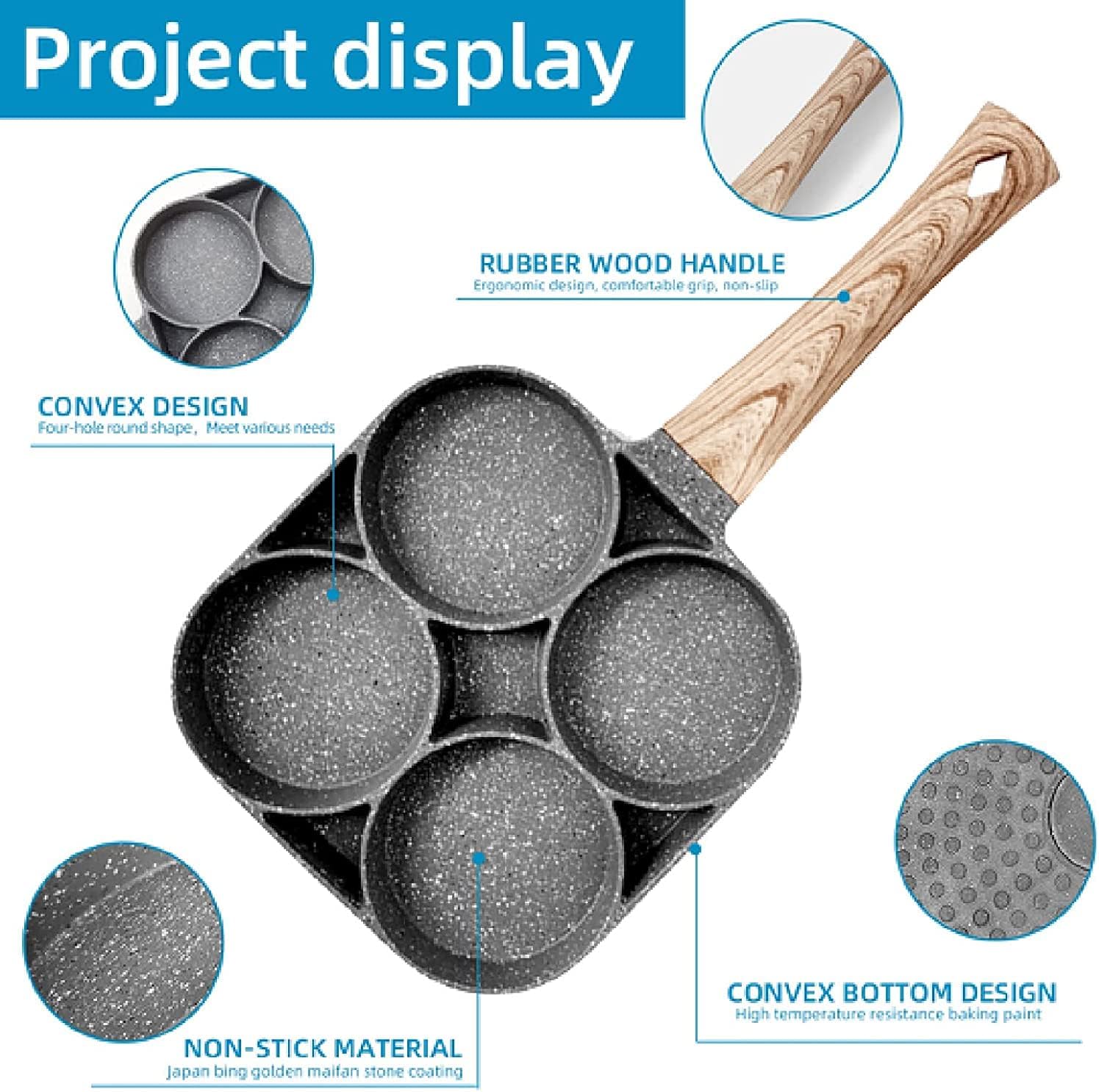 Omelet Pan,Pan Nonstick Pancake Pan,Egg Frying Pan,Square Non-Stick Fried Eggs Pans Aluminium Alloy Japanese-Style Frying Pan Fried Eggs Pans Maker Breakfast Pot Mini Cook (Color : A)