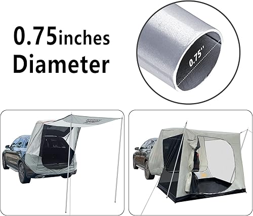 Miniatura 5 de Hasika Kit de reparación de postes de tienda de campaña que incluye estacas de cuerdas ajustables de 30 a 74.8 pulgadas, repuesto para toldo de lona