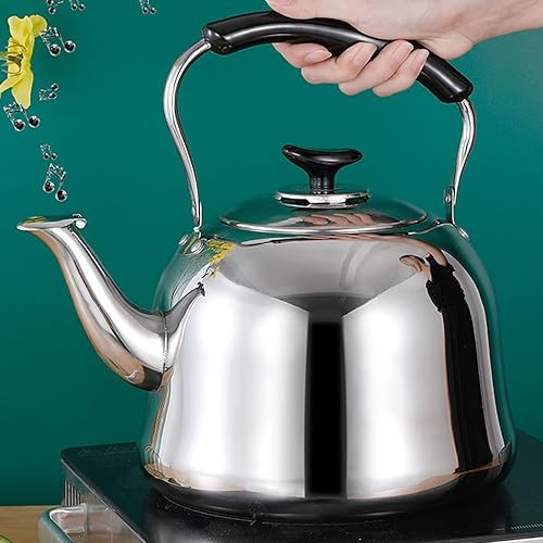 Miniatura 3 de Hervidor de té silbante, estufa de hervidor de té de acero inoxidable de 2L con mango anti-caliente, ollas de té hirviendo de agua caliente