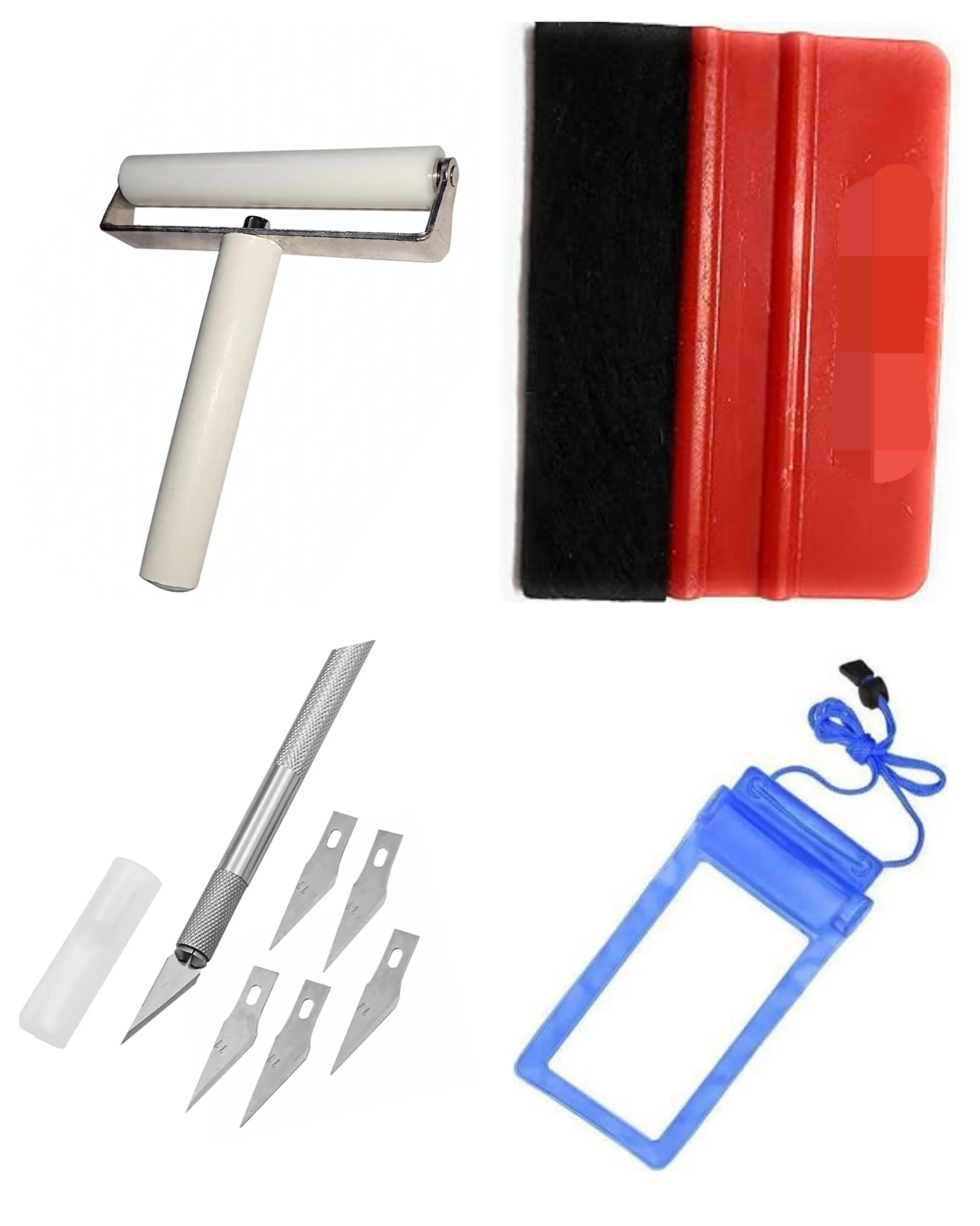 Vinyl Wrap Application Tool Kit with Squeegee, Roller and Knife | 4-Piece Tool Set, Felt Edge Squeegee, Precision Craft Knife, Seam Roller Included, Waterproof Carry Pouch-picture-17