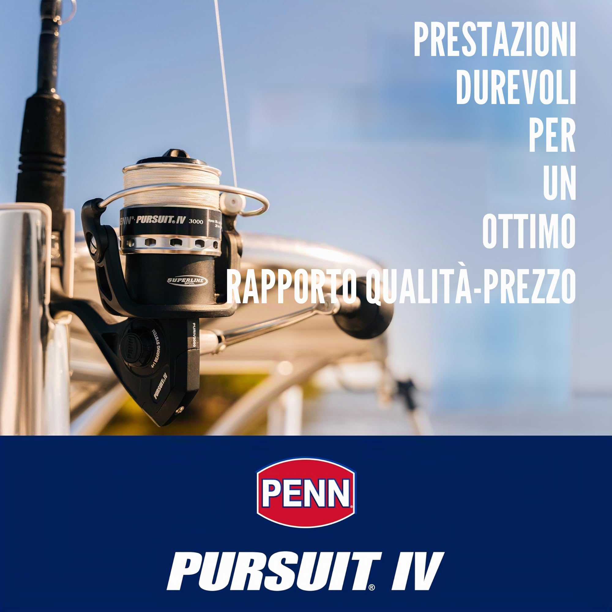 Penn Pursuit IV - Mulinello da pesca in acqua salata, per pesca a spinning, per uso completo, barca, kayak, riva, nero e argento