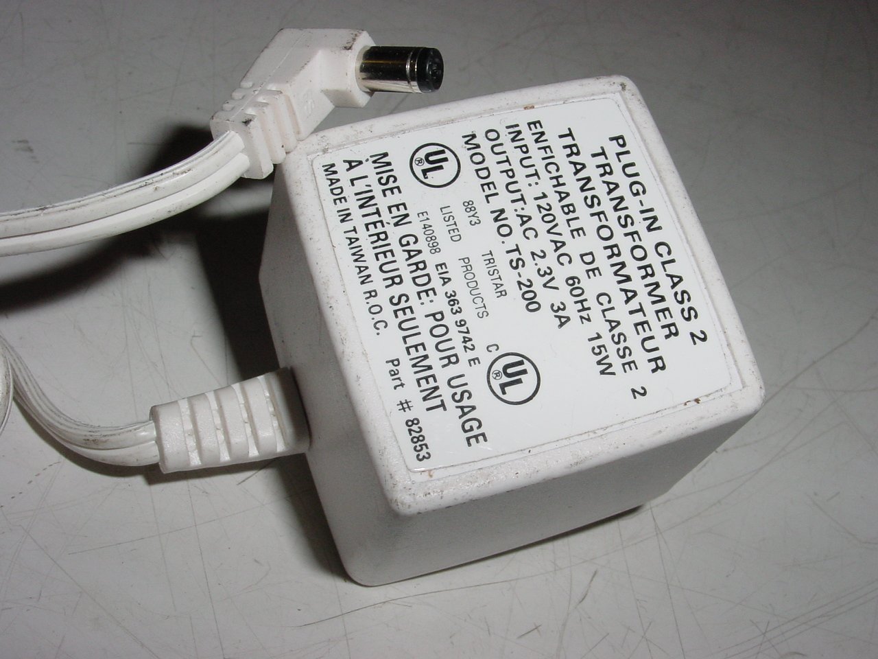 Genuine Tristar Model TS-200 AC Adapter 2.3V AC 3A Transformer