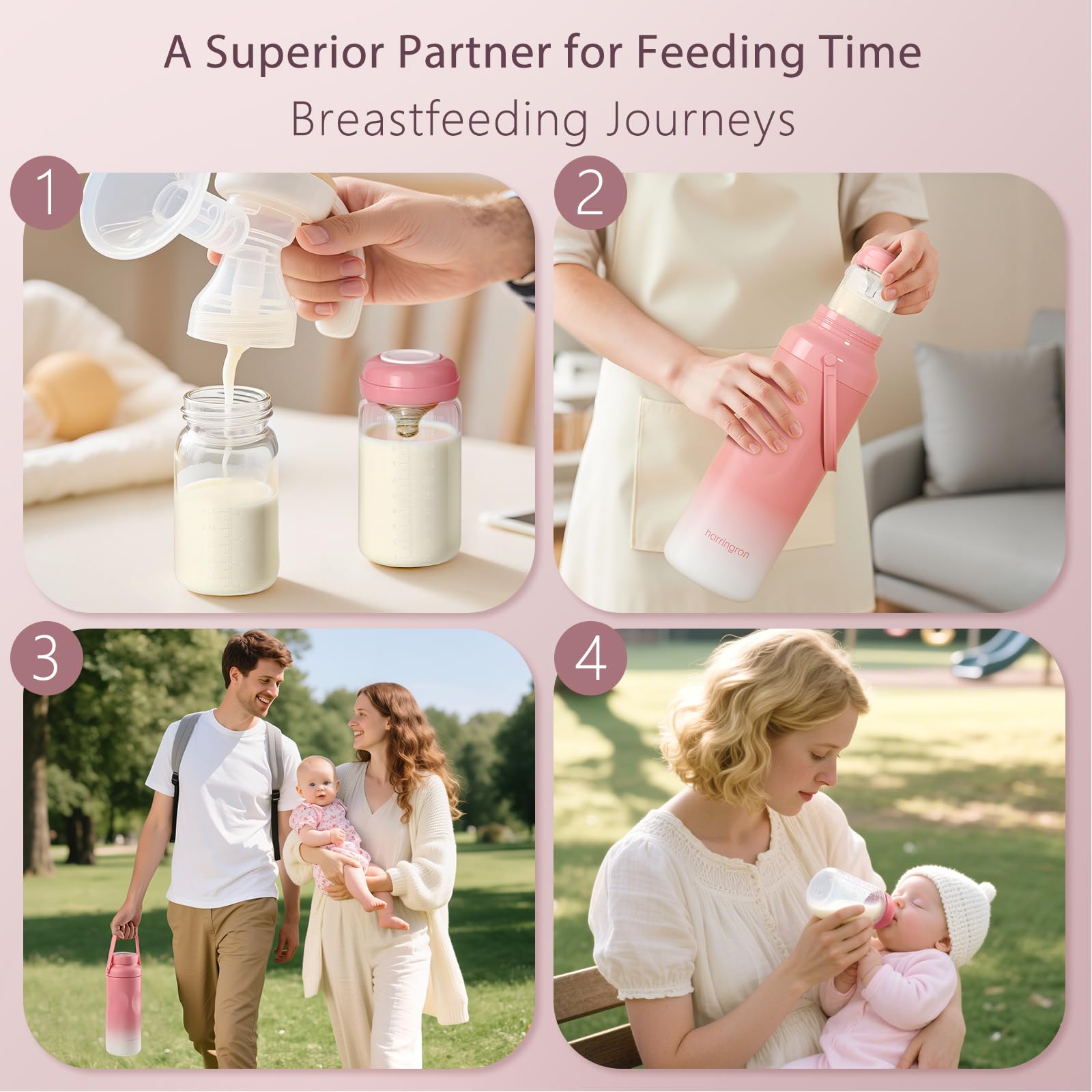 Enfriador portátil de botellas para leche materna, paquete de 2 enfriadores de leche materna, reutilizables, enfriador portátil de 22 onzas con 24 horas sin BPA