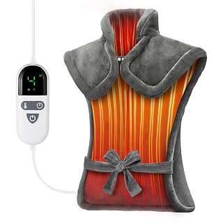 Heating Pad for Neck and Shoulders and Back, Pain Relief Electric Heating Pad Large Size 24”X33” with 4 Timers, 6 Heat Levels, Auto-Off, Mothers Day & Birthday Gifts for Women Men Mom Dad, Grey - Amazon product rated Grade A