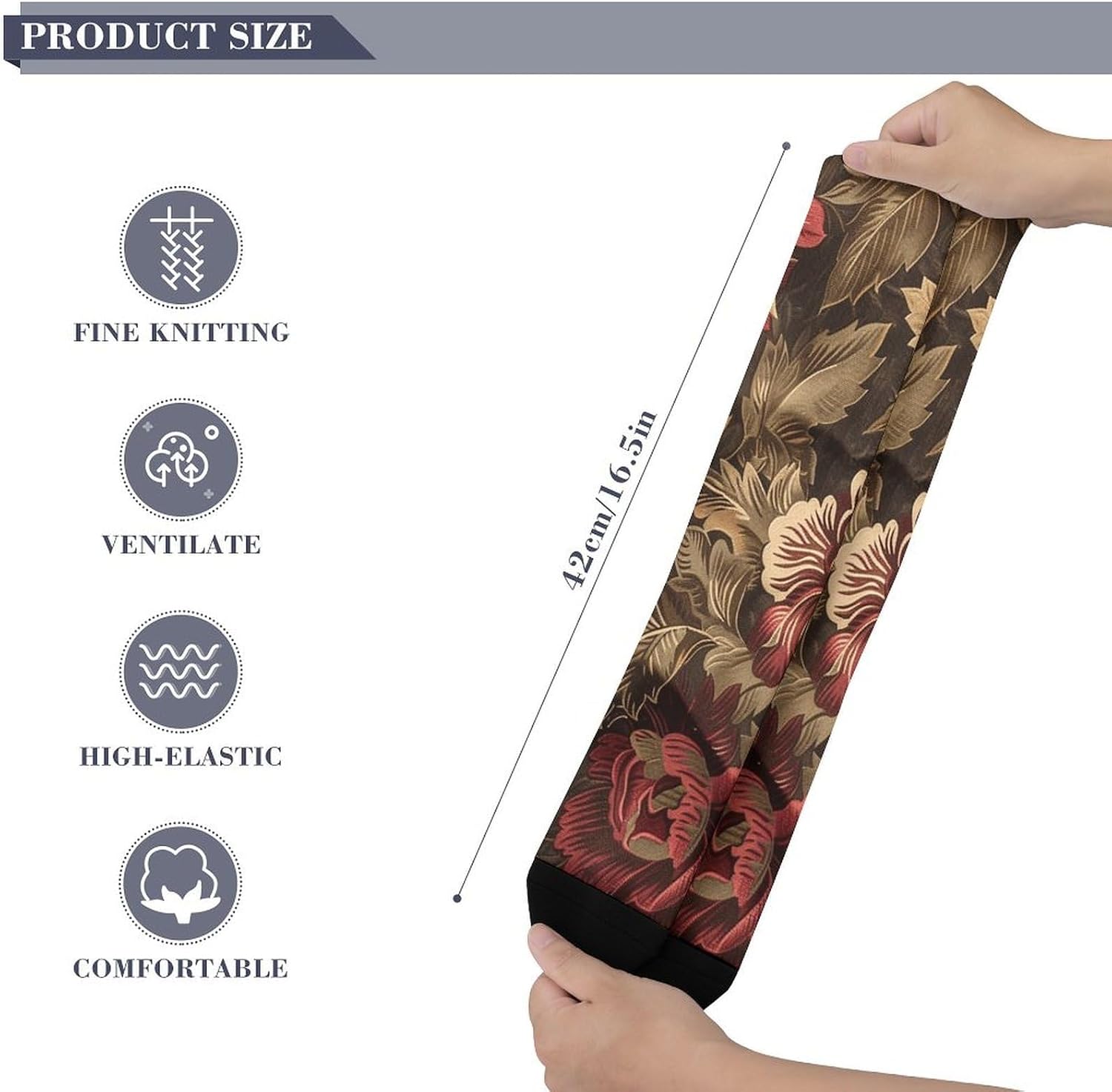 Breathable Boot Sock Burgundy And Brown Socks for Women Men Cotton Sock Moisture-Wicking Warm Stockings Casual Long Socks for Hiking Work Sports