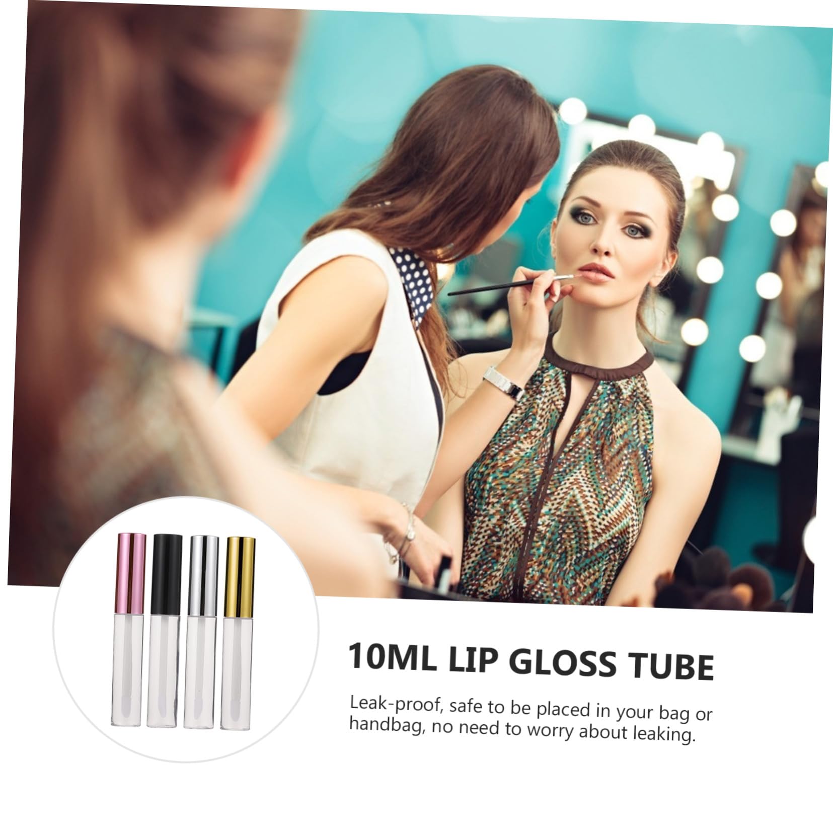 ERINGOGO Leere Lipgloss Tuben Einzigartige Form 40 Stück aus ABS 10ml Wiederverwendbar mit Auslaufsicherem Design für Selbstgemachte Kosmetik Tragbar in Tasche oder Handtasche