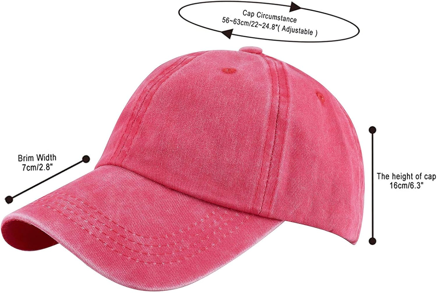 Glamorstar Classic Unisex Baseball Cap Adjustable Washed Dyed Cotton Ball Hat - Image 7