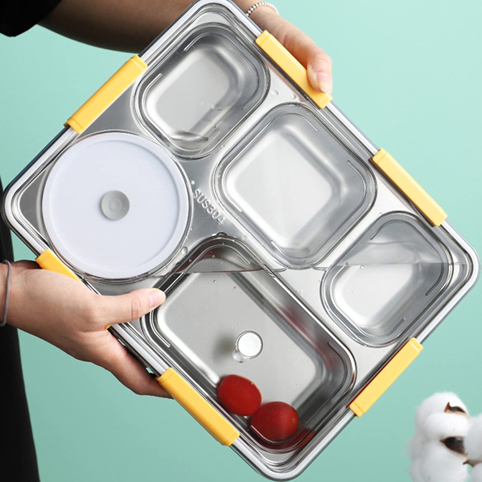 Contenitore per il pranzo, contenitori Bento per studenti, isolamento termico, contenitori per il pranzo in acciaio inox per adulti, scatola per snack con set di utensili, blu
