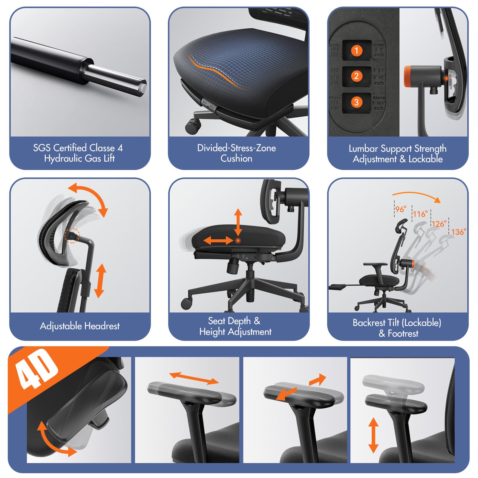 Newtral MagicH Ergonomic Office Chair, Home Office Desk Chairs