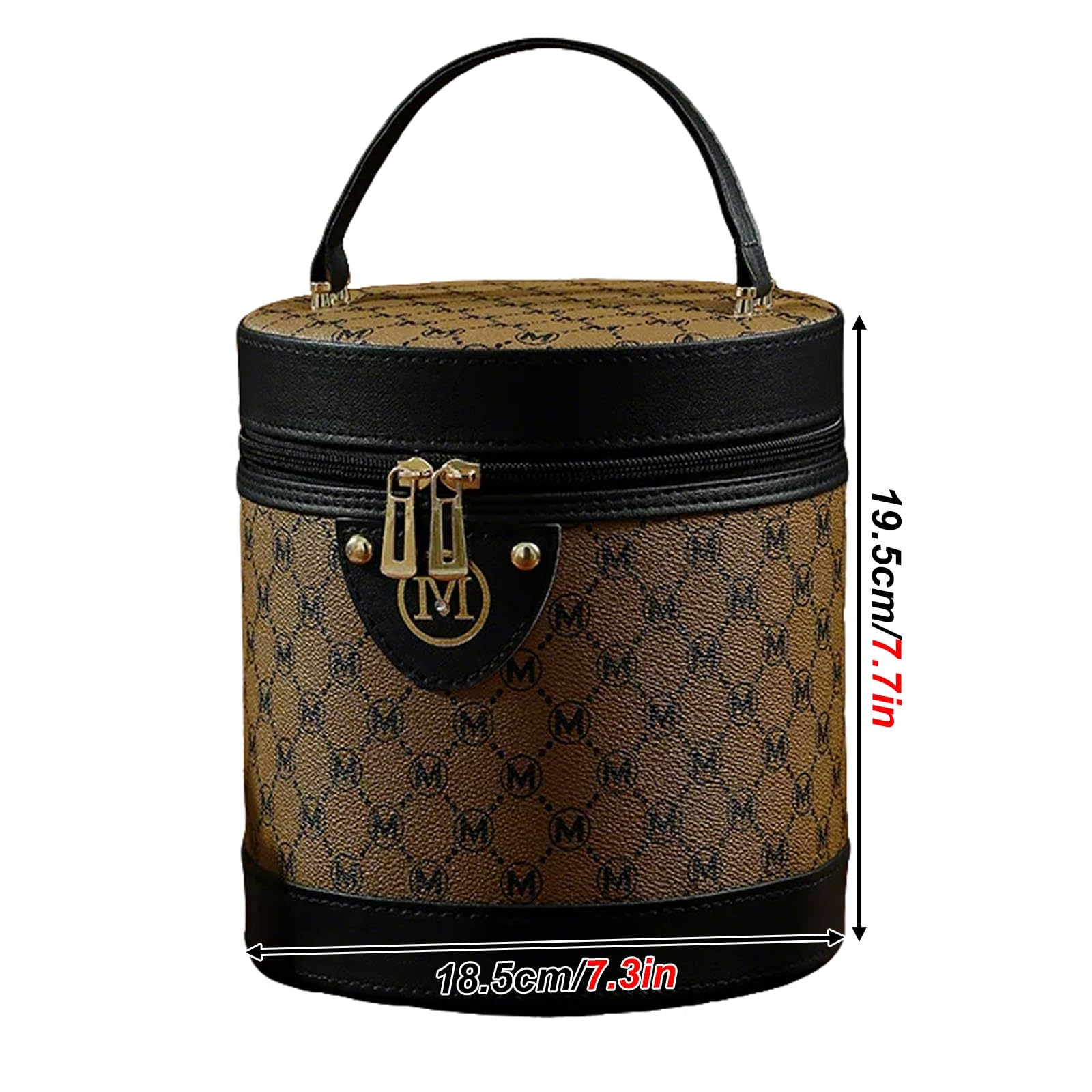 Borsa da Toilette con Doppia Apertura a Cerniera, Borsa per Cosmetici e Accessori Quotidiani, Elegante Multifunzionale, per un'organizzazione Ottimale, con Apertura Ribalta(Brown)