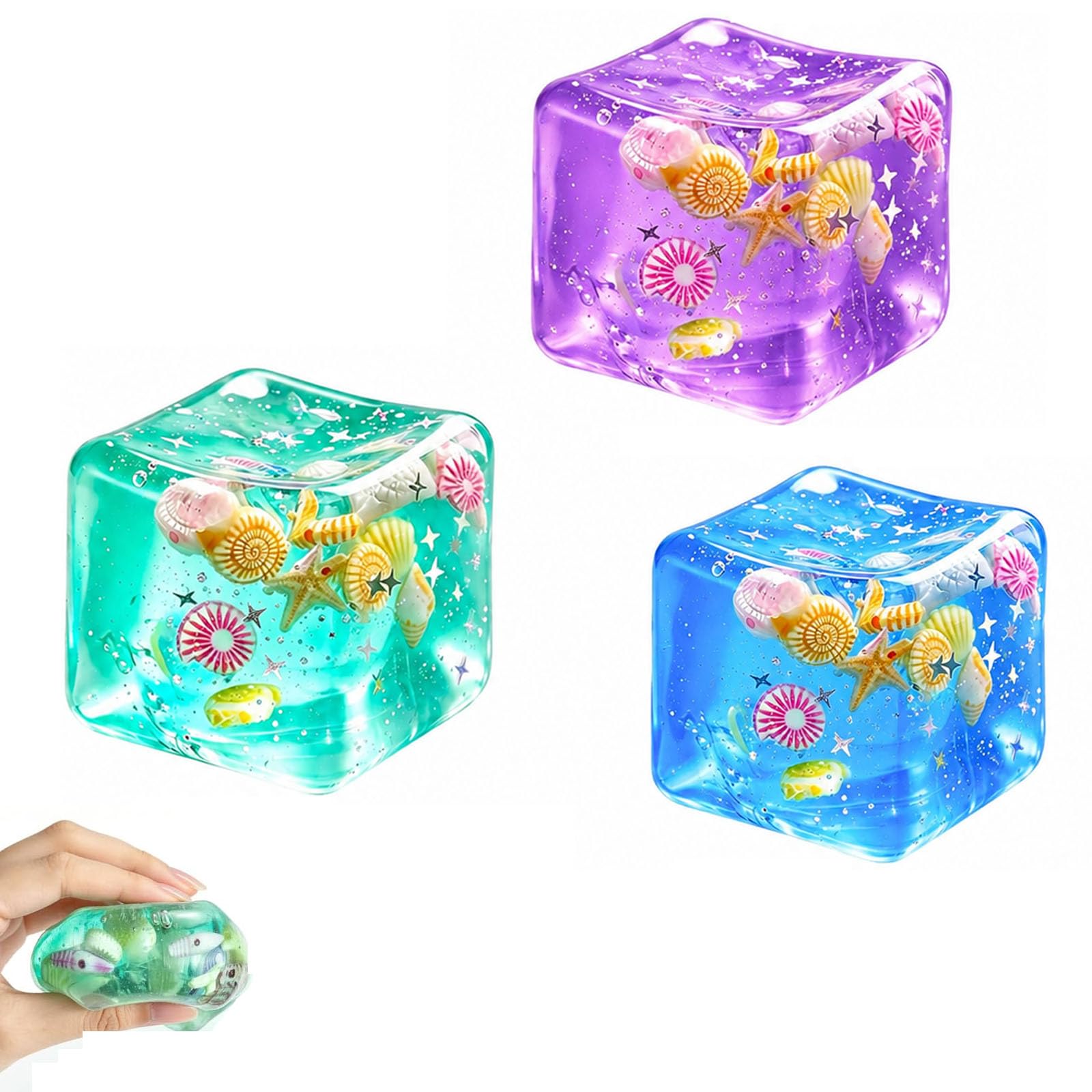 3-Piece Mini Ice Cube Squishy Toy Set, Taba Squishy Desk Toy for Office Workers and Students, 3-image-28