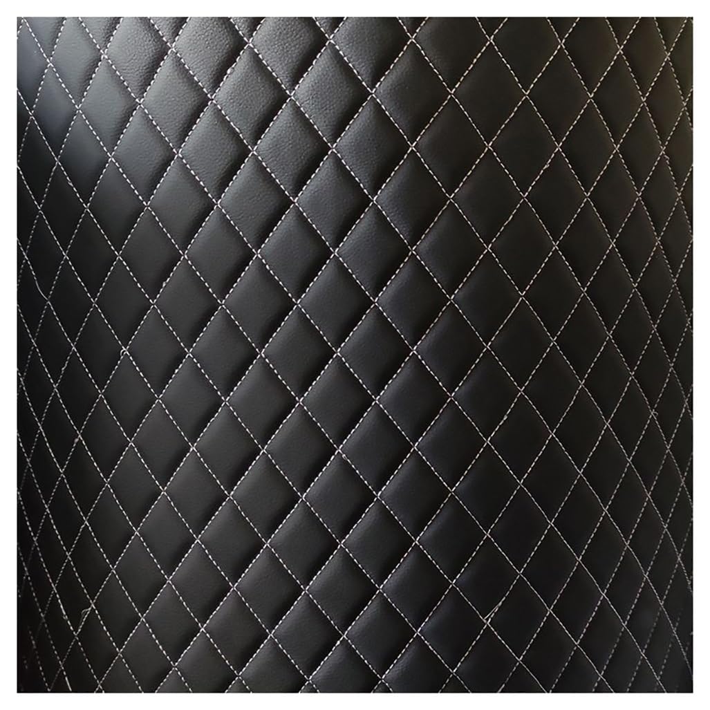 Polipiel para tapizar negra de 1,6x9m con textura lisa de cuero de imitación