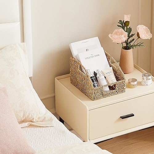 Miniatura 6 de Vagusicc Cesta de almacenamiento de mimbre, paquete de 3 cestas de mimbre tejidas a mano para almacenamiento con asas, cestas de almacenamiento para