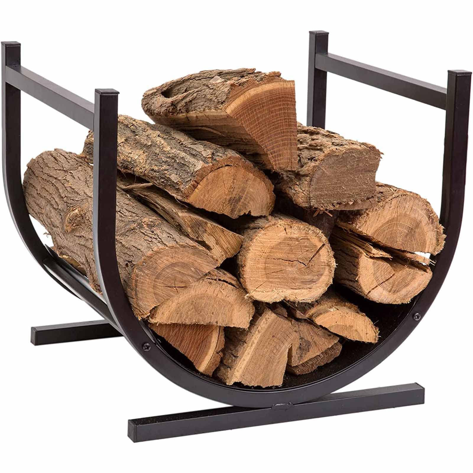 ORGNXOutdoor Firewood Rack, Indoor Fireplace Firewood Rack,Steel Wood Storage Rack Suitable for Fireplaces Or Outdoor Fire Pits