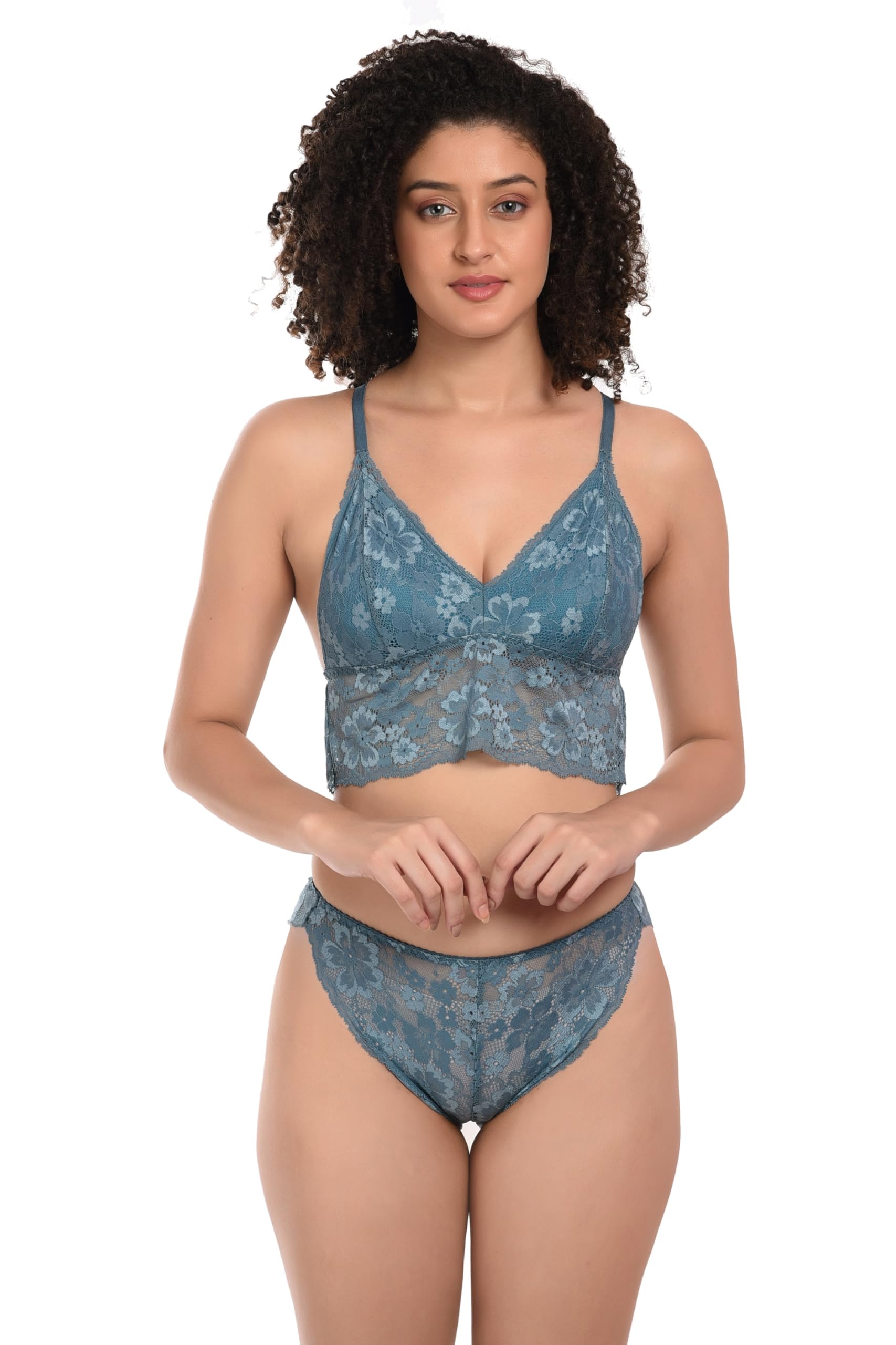 Wire-Free Bralette and Panty Set, Lightly Padded-image-0