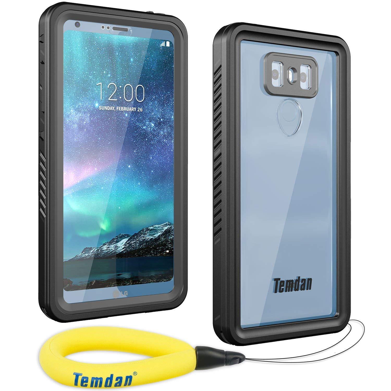 Temdan LG G6 Waterproof Case with Floating Strap Built in Screen Protector Shockproof Full Body Portect Clear Cover Case for LG G6