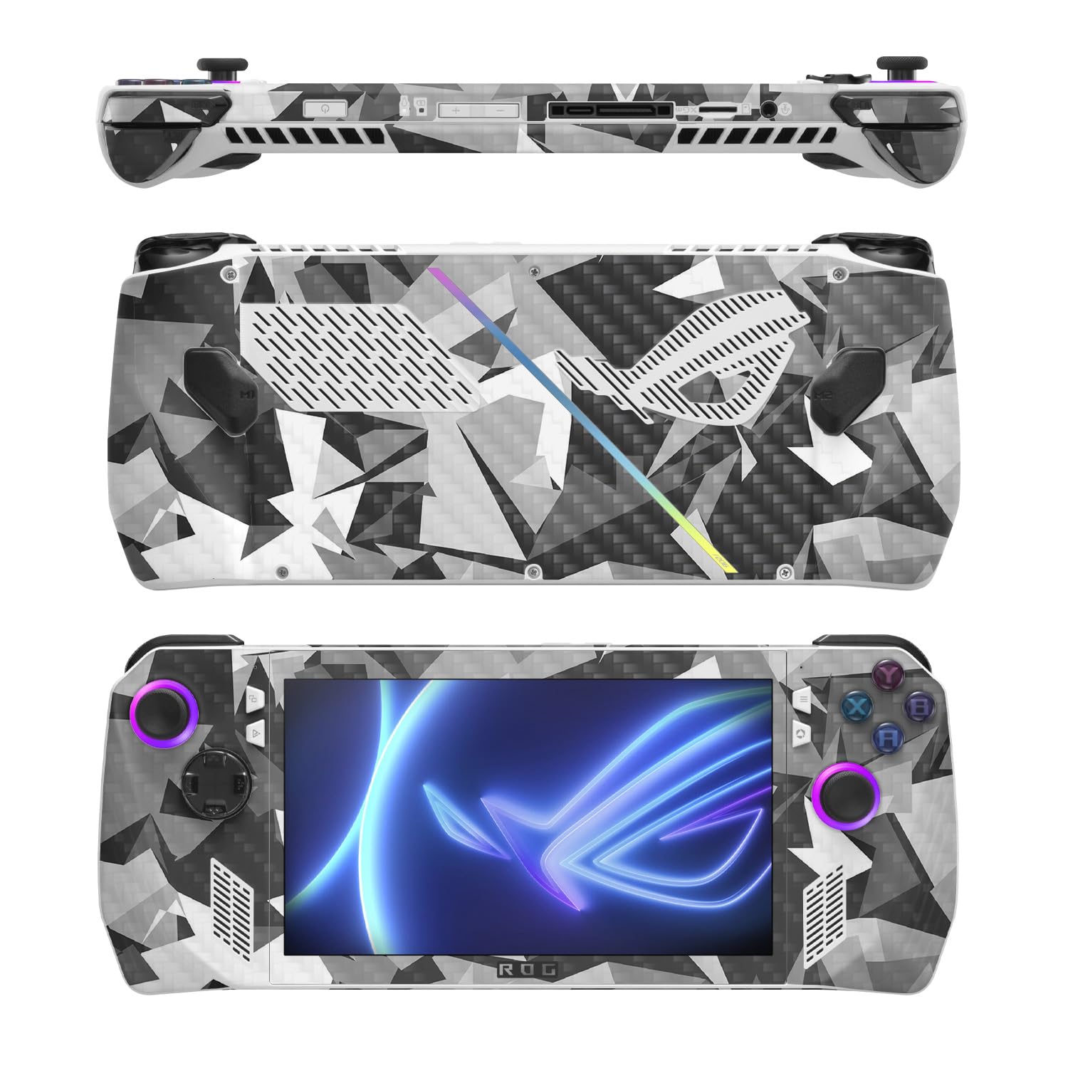 MightySkins Carbon Fiber Skin Compatible with Asus ROG Ally - Mono Camo | Protective, Durable Textured Carbon Fiber Finish | Easy to Apply, Remove, and Change Style