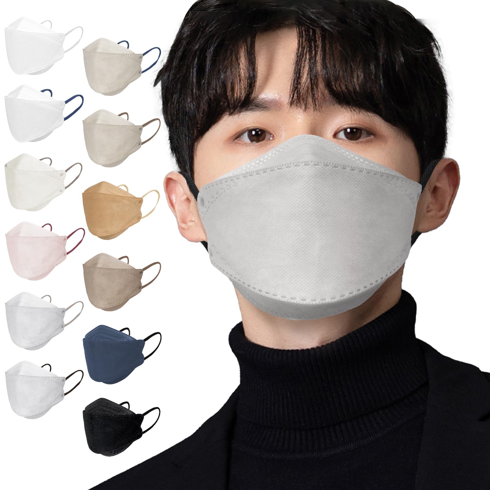 立体マスク 大きいサイズ バイカラー 30枚 個包装 不職布マスク 大きめ 黒 メンズ ダイヤモンド形状 3dマスク グレー カラー 耳が痛くならない 息がしやすい 超立体構造 日本国内検品 飛沫対策 花粉用 3D立体型 マスク 大きいサイズ グレー