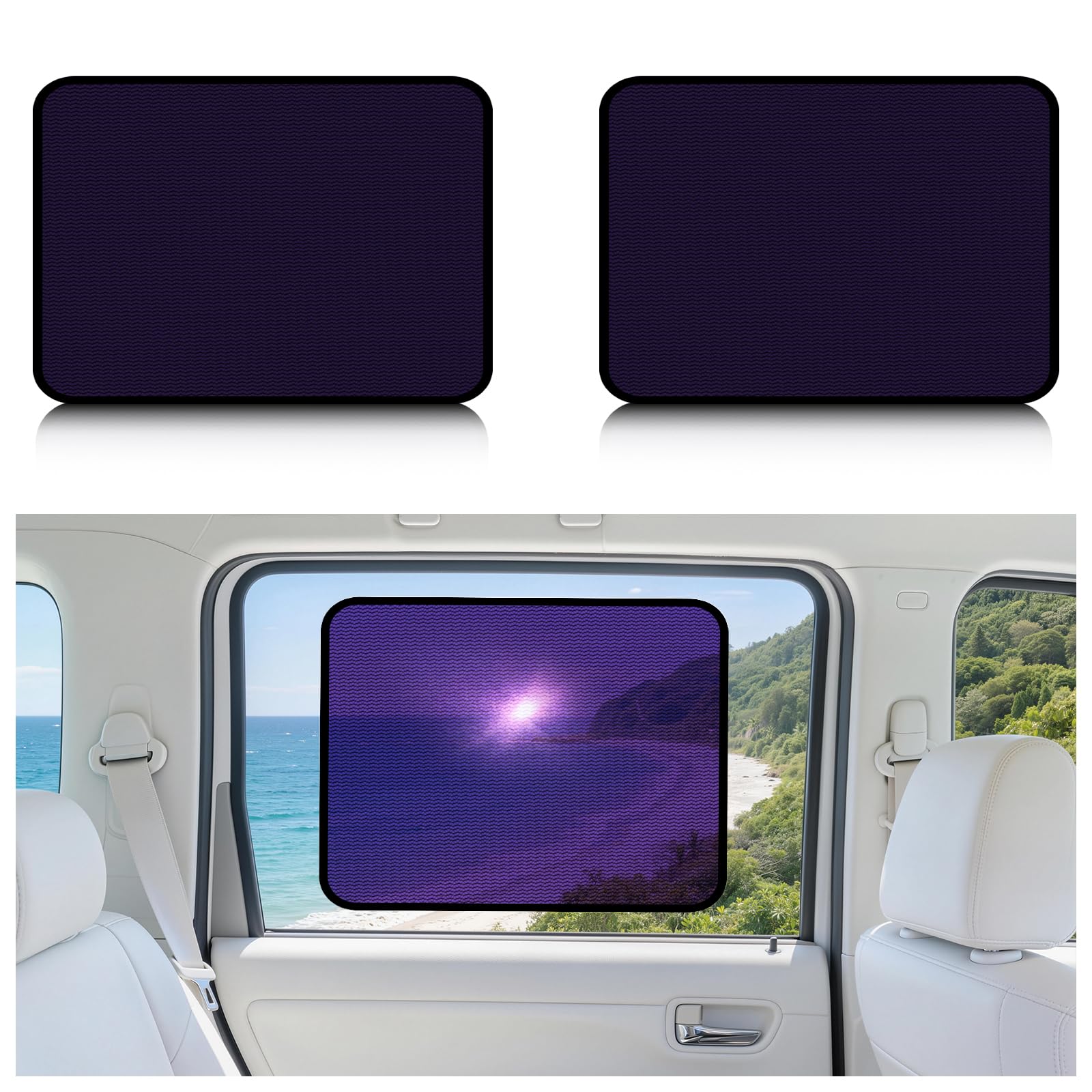 ZATOOTO 車 サンシェード 静電気式 サイド 後部座席 日除け 遮光 断熱 99%UVカット 40×35cm 2枚セット