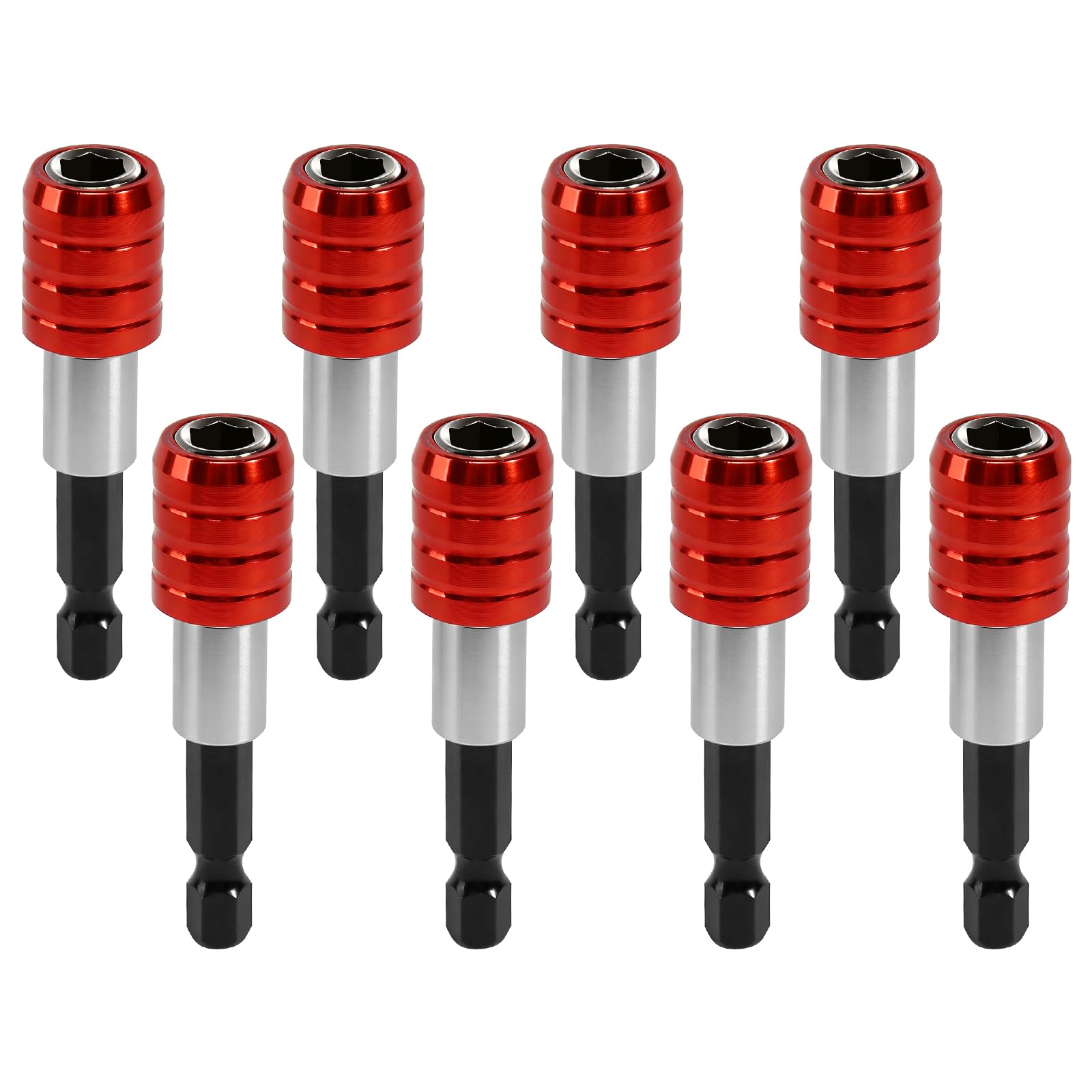 8PCS 1/4β Hex Shank Magnetic Drill Bit Holders, 60mm Magnetic Bits Holders for Electric Drills Screwdriver Batch Head and Other to Transfer