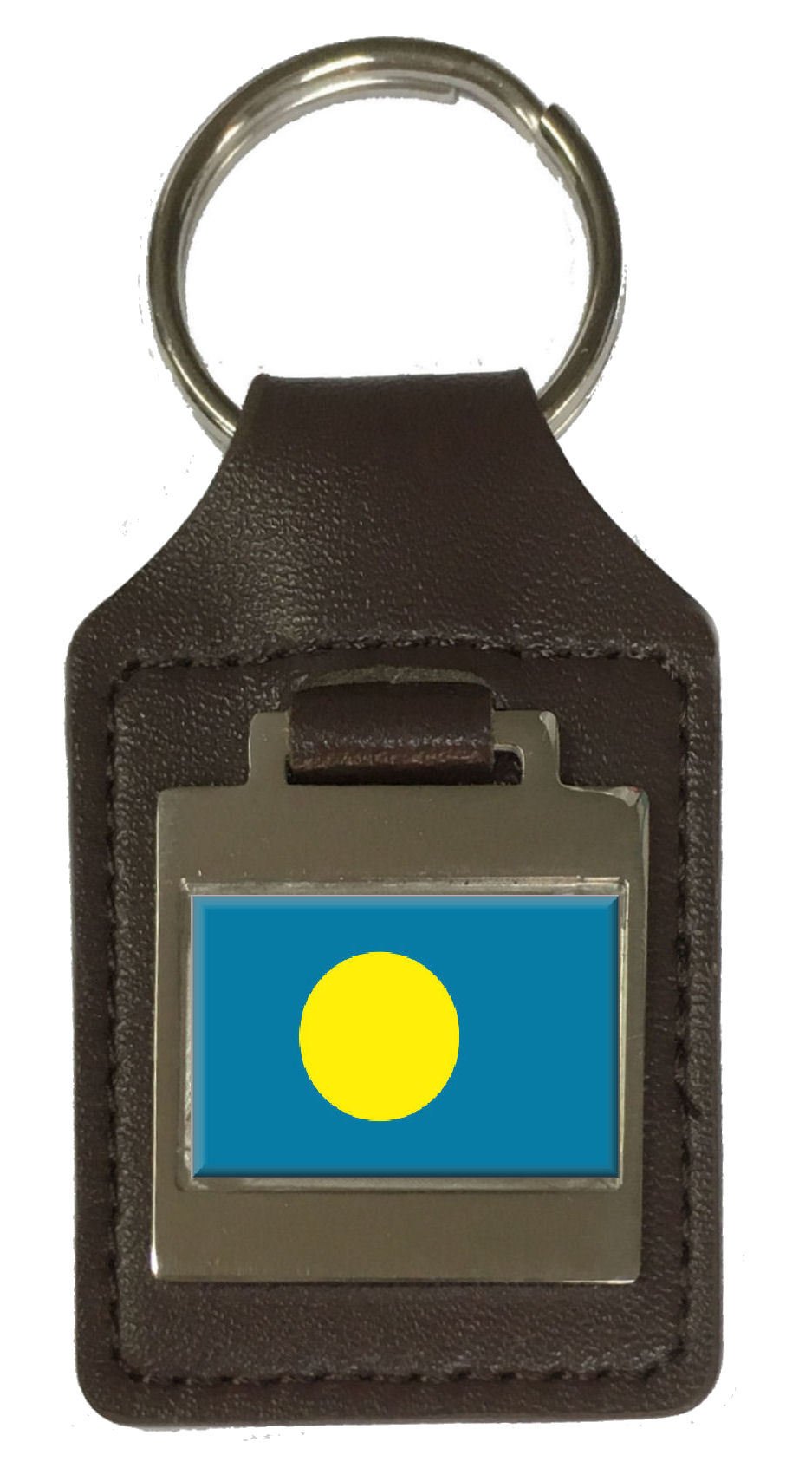 Porte-clés en cuir gravé drapeau Palau parfait pour organiser vos clés de voiture - 5