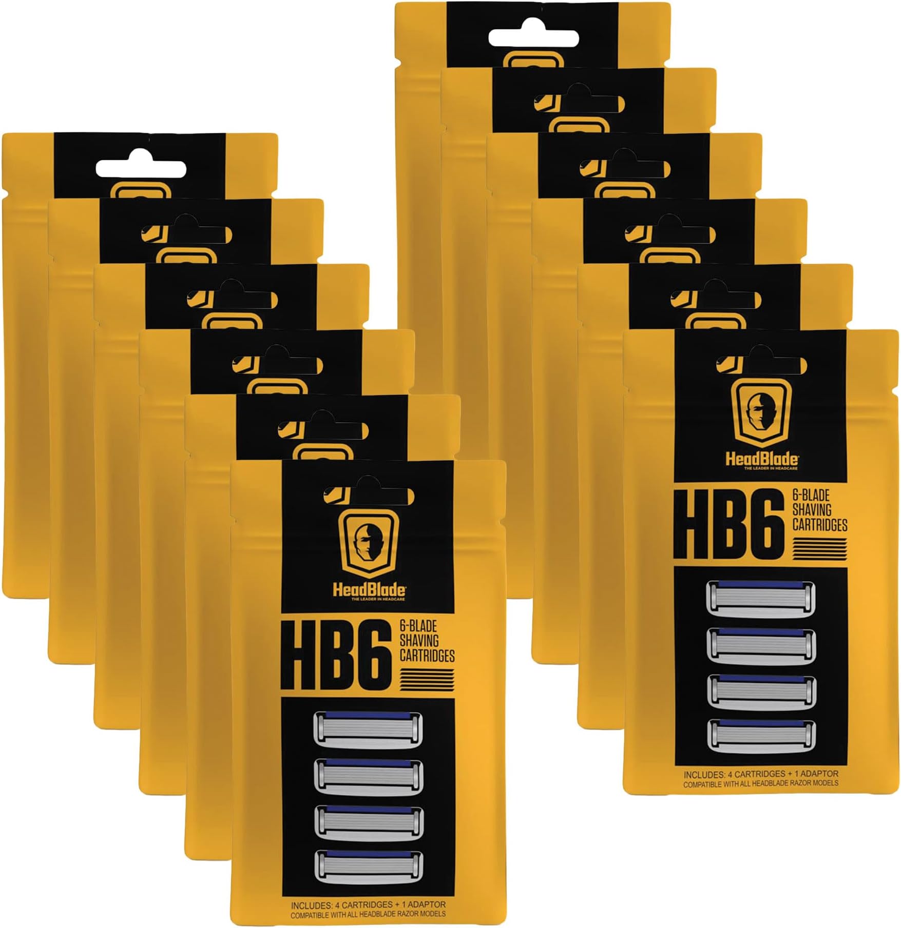 HeadBlade Men's HB6 Refill Shaving Razor Blades (48 Blades) 12 Pack