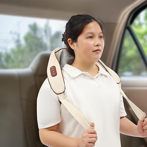 Miniatura 5 de Masajeador de cuello y espalda con calor relajante, masajeador de hombros para aliviar el dolor de tejido profundo, herramientas eléctricas