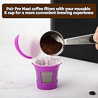 Vista 3 de Pro Mael Filtros desechables K Cup con tapa, papel de filtro de café para cafeteras Keurig de una sola porción 1.0 y 2.0, uso con cápsulas K Cup