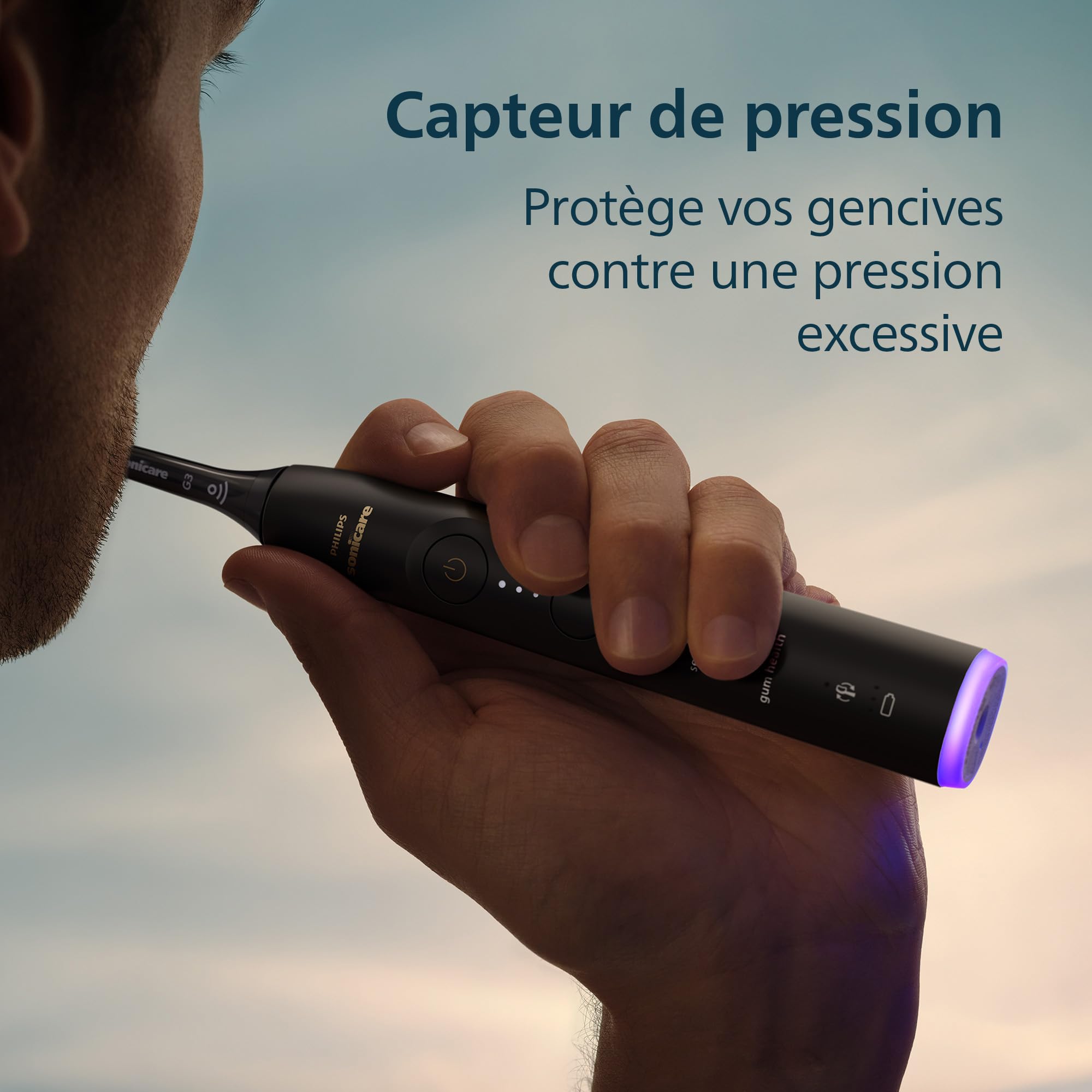 Philips Sonicare 7100 - Brosse à dents électrique sonique avec application, 4 modes de brossage et 3 niveaux d'intensité, Alerte de pression, EasyStart, SmarTimer et BrushPacer, Pack de 2, HX7429/03