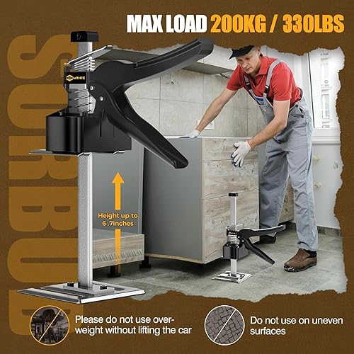 Miniatura 4 de Mango de ahorro de mano de obra de 12 pulgadas, elevador de brazo de palanca para paneles de yeso para localizador de azulejos de pared, dispositivo