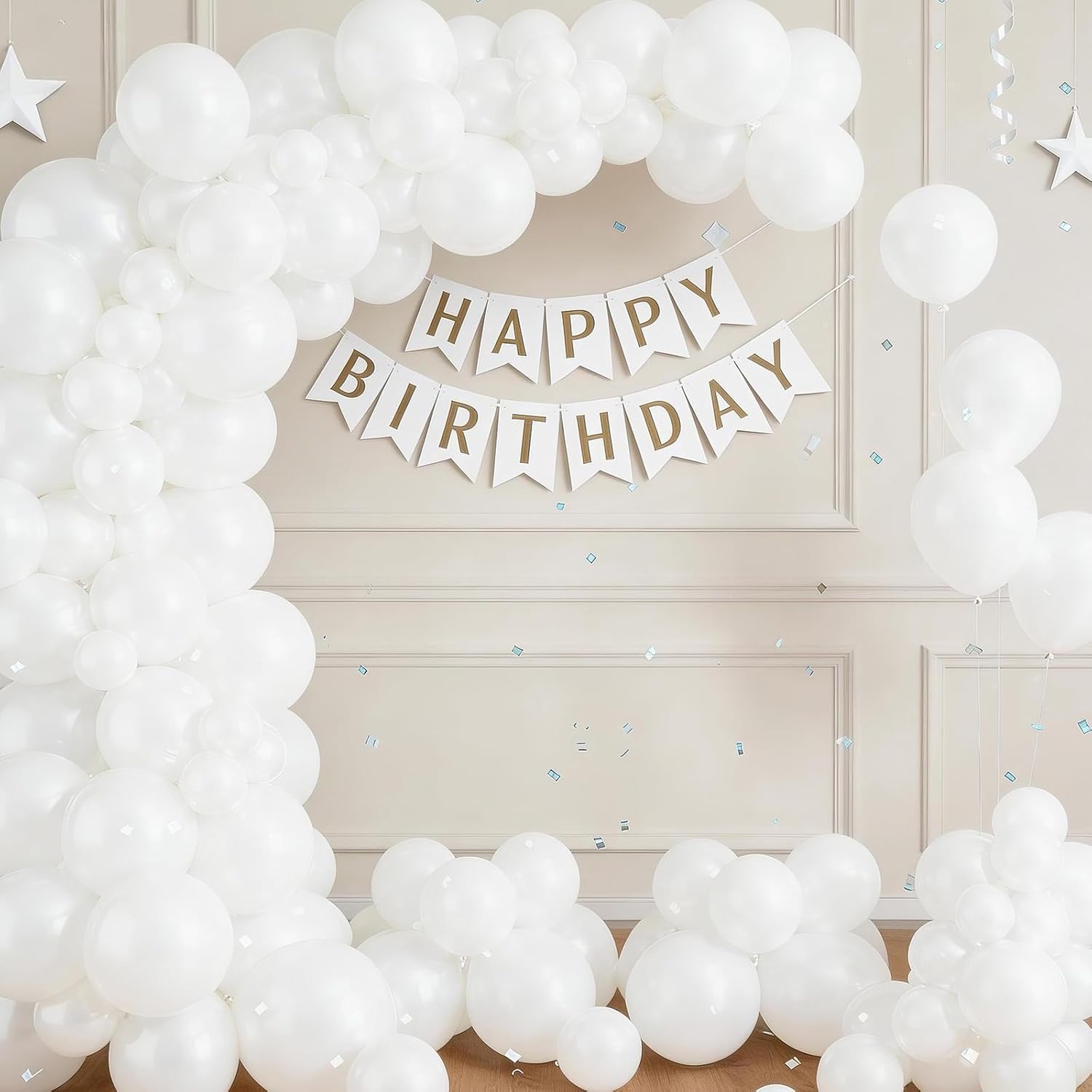 LOLStar Balloons Decorations,100 Pcs White Balloons 12 inch Latex Round Balloon Bulk for Arch Kit Garland, Perfect for Wedding Baby Shower Birthday Bridal Shower Graduation Engagement Party Decoration - Image 9