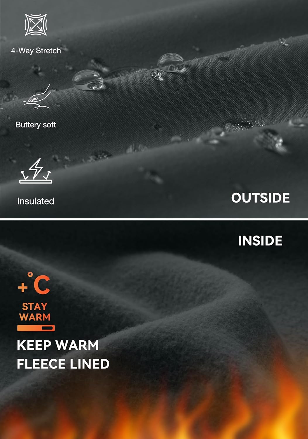 Soothfeel Women's Fleece Lined Joggers Pants High Waisted Water Resistant Thermal Sweatpants Winter Hiking Pants with Pockets - Image 4