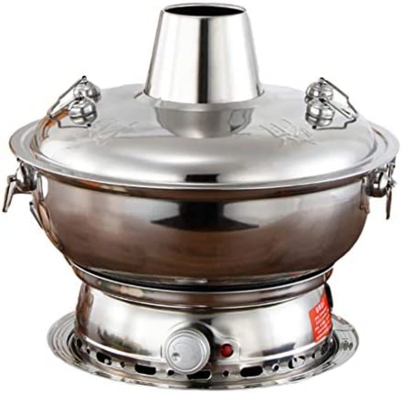 1800W 2 En 1 Olla Caliente Eléctrica Old Beijing Olla Caliente China Cobre Acero Inoxidable Caldera De Sopa Calentada Con Carbón Tradicional Herramientas De Cocina Utensilios De Cocina, 30-36cm,Pl
