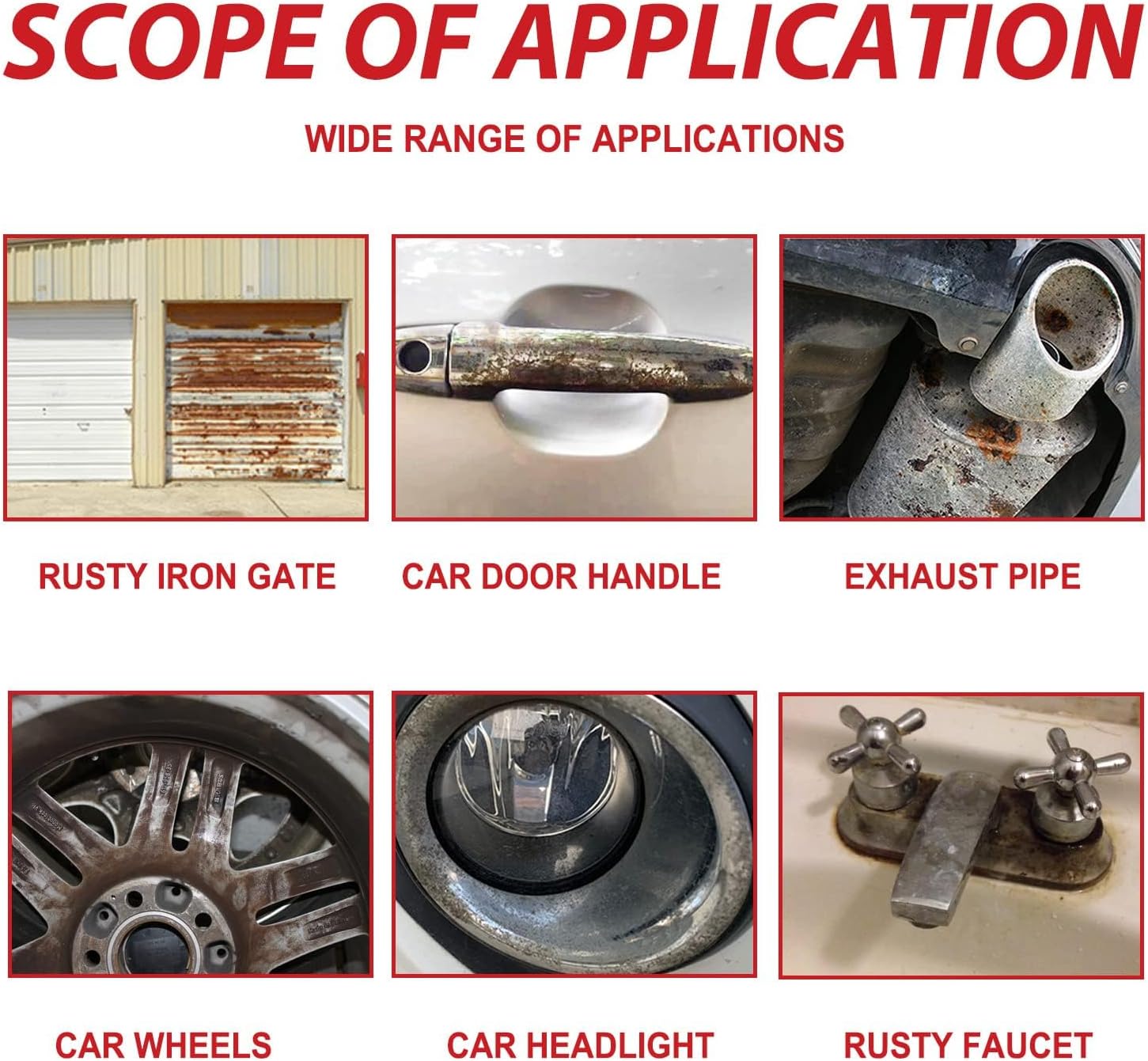 Rust Renovator - Rust Remover for Metal, Rust Converter for Metal, Rust Removal Converter Metallic Paint with Brush, 300g / 10.6 Oz (Pack of 2, Black)