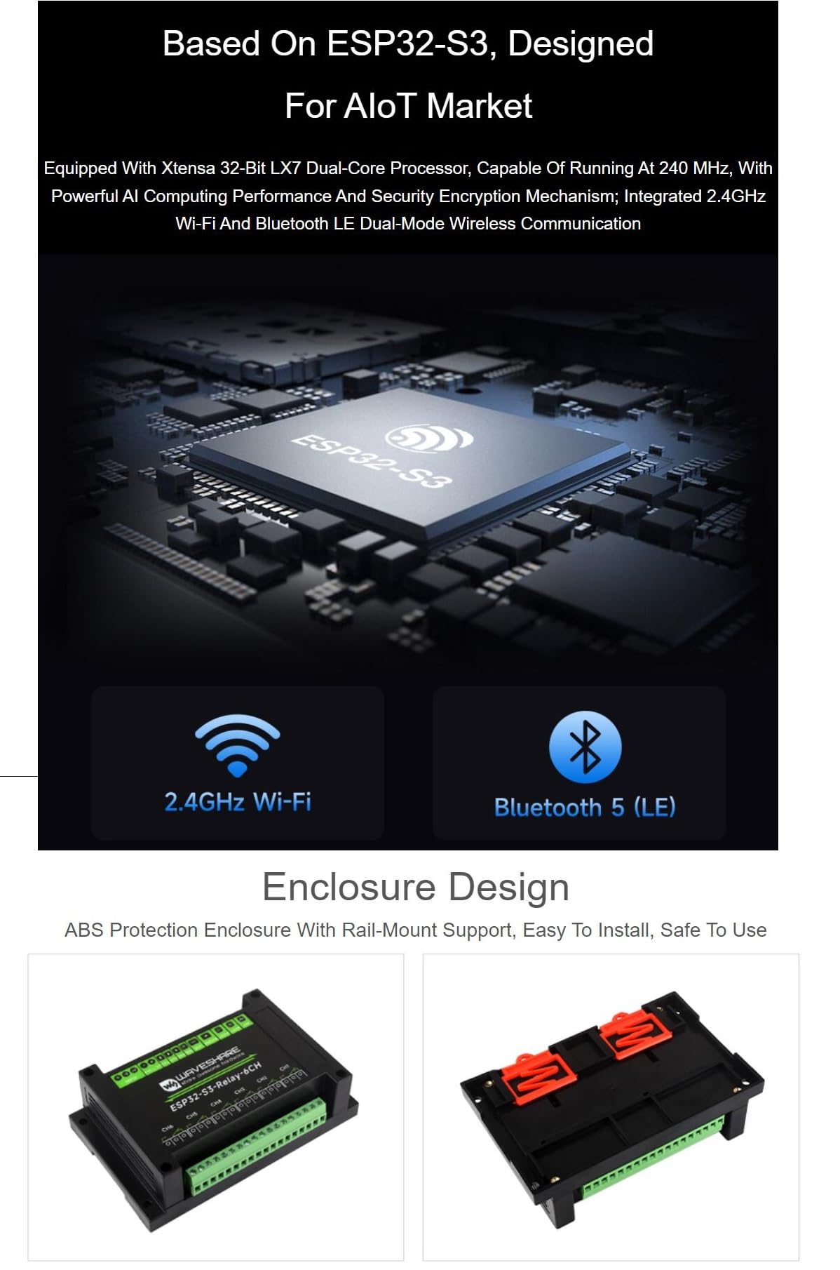 Pico HAT Compatible WaveShare Industrial 6CH ESP32-S3 WiFi Relay Module Pico HAT Compatible WaveShare Industrial 6CH ESP32-S3 WiFi Relay Module