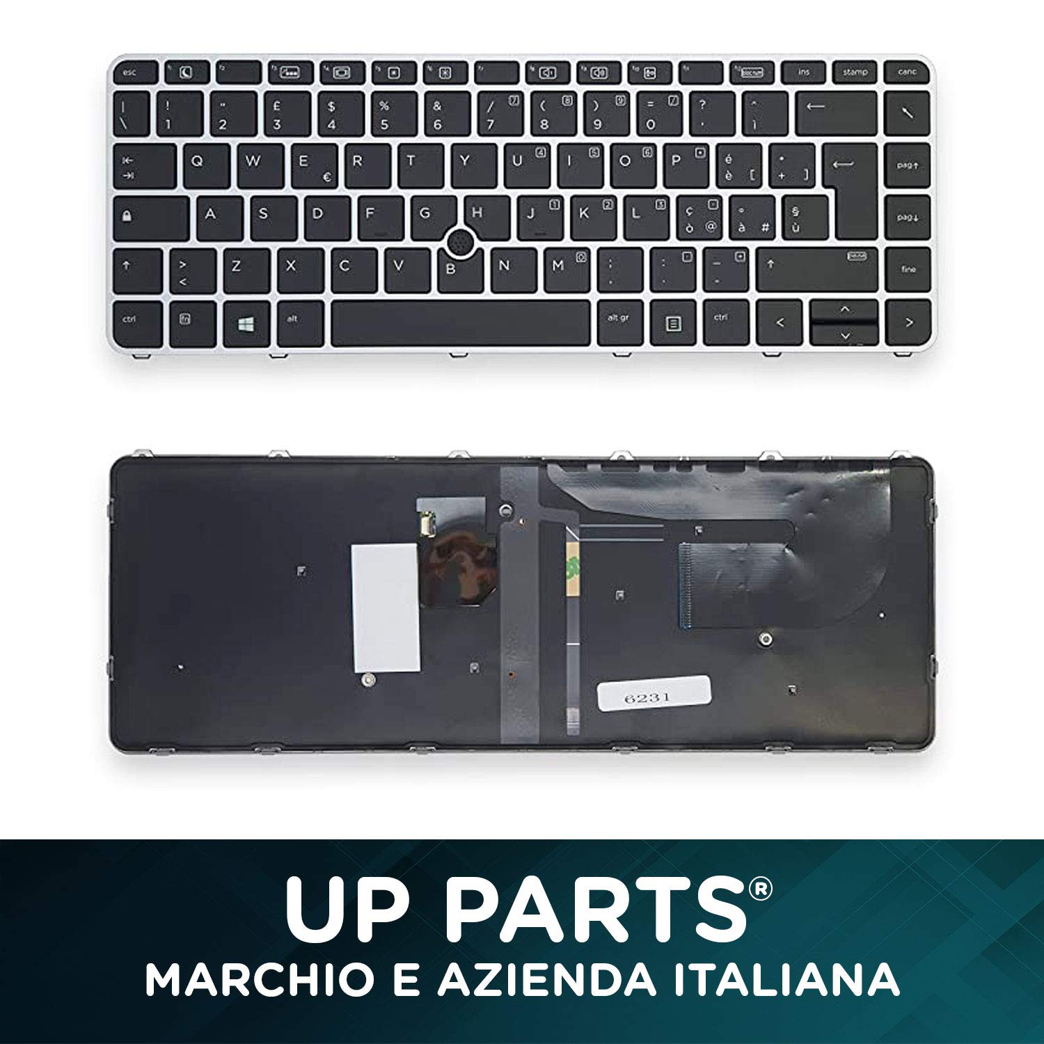 Tastiera Italiana HP Elitebook 745 G2 G3 G4 840 G3 G4 850 G3 Retroilluminazione TrackPad Silver