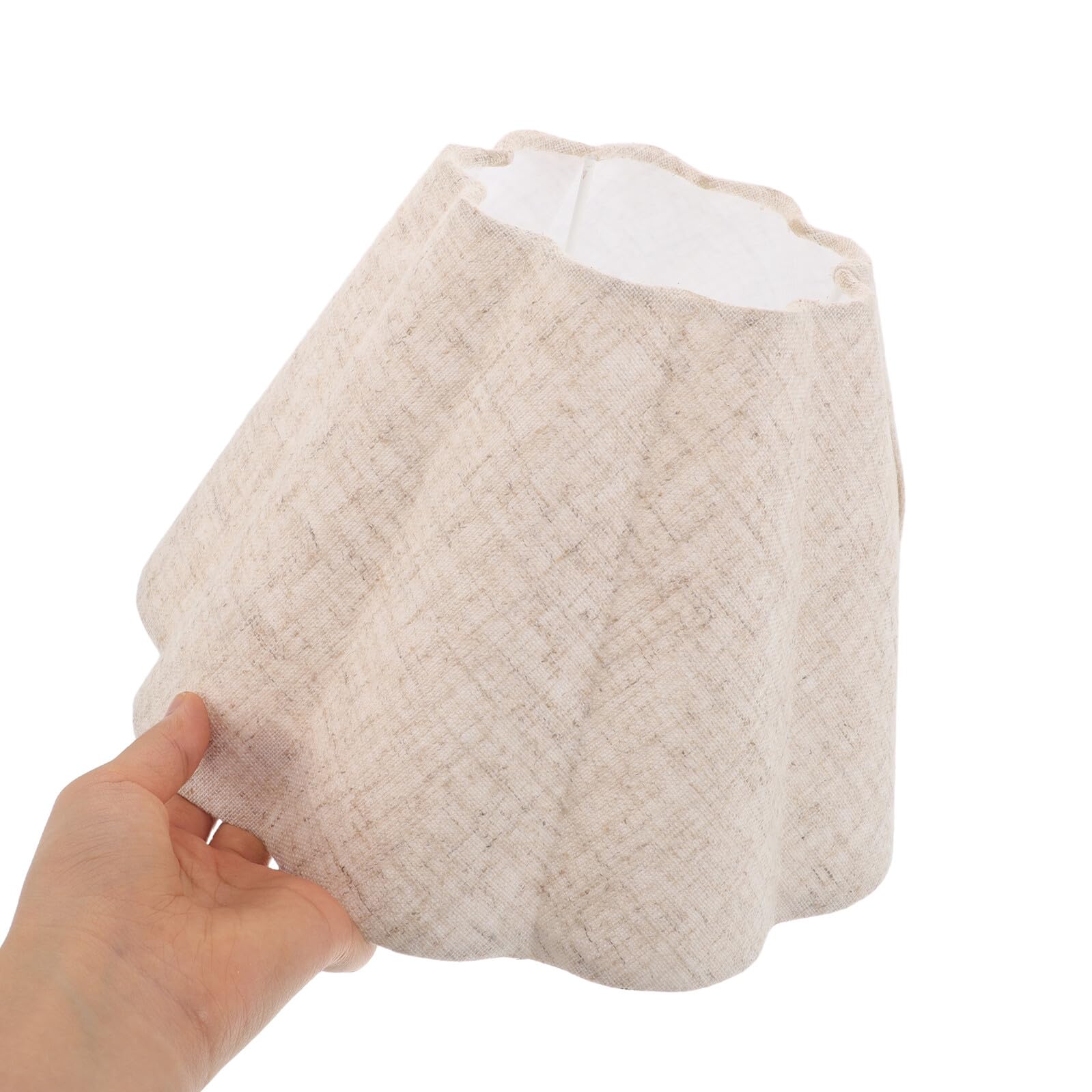 BESPORTBLE Paralume Plissettato a Tamburo Effetto Iuta Beige con Struttura in Metallo, Diffusore Luce Morbida per Lampade da Tavolo da Terra, Adatto per Camera da Letto e Soggiorno