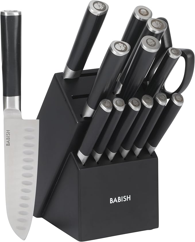 Babish High-Carbon Knife Block Set - Black