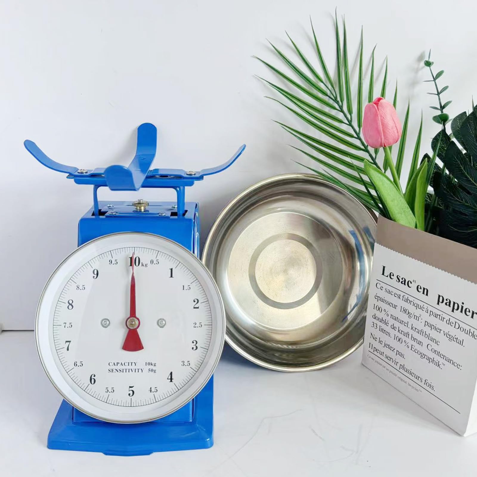 Küchenwaage Mechanische,Küchenwaage Ohne Batterie,Küchenwaage Retro Mit Tara-Funktion,Waage Für Die Küche Inkl Edelstahl Schüssel,Tragkraft 10 Kg,20Kg,10KG
